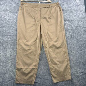 Talbots Dress Pants Womens Plus 22W Beige Chino Stretch Straight Ankle Career